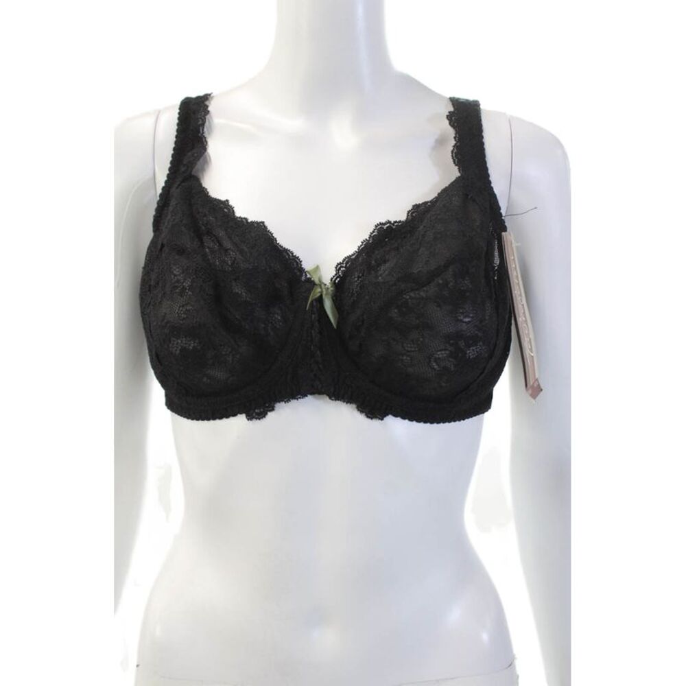 Fayreform Womens Lace Up Detail Bow Accent Underwire Bra Black Size 36E